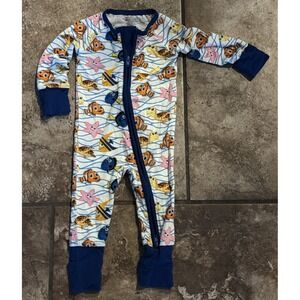 Posh Peanut Baby Boys 0-3 Months Disney Nemo Dory Footed Sleeper Pajamas EUC